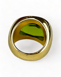 Luxenter Golden Ring with Green Stone