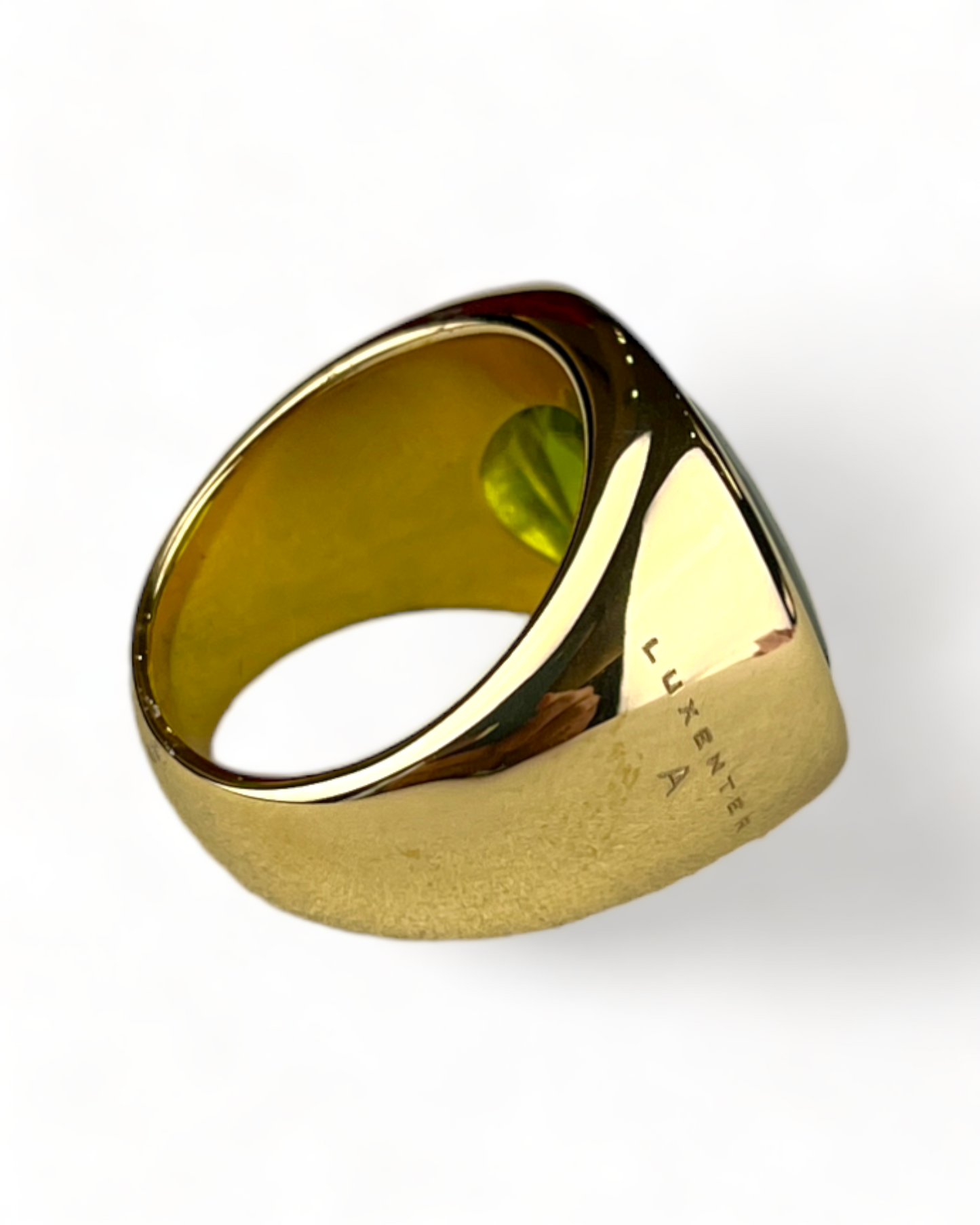 Luxenter Golden Ring with Green Stone