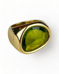 Luxenter Golden Ring with Green Stone