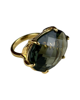 Luxenter Golden Ring with Green Stone