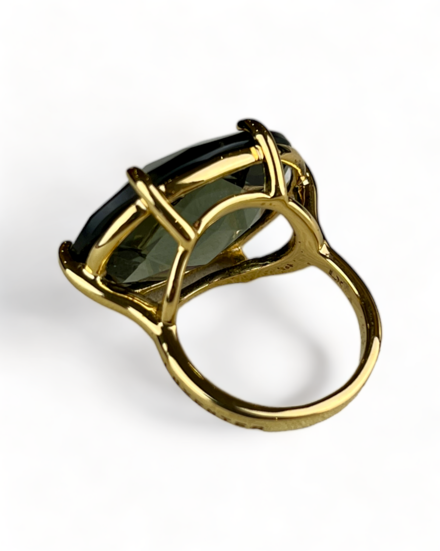 Luxenter Golden Ring with Green Stone