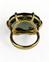 Luxenter Golden Ring with Green Stone