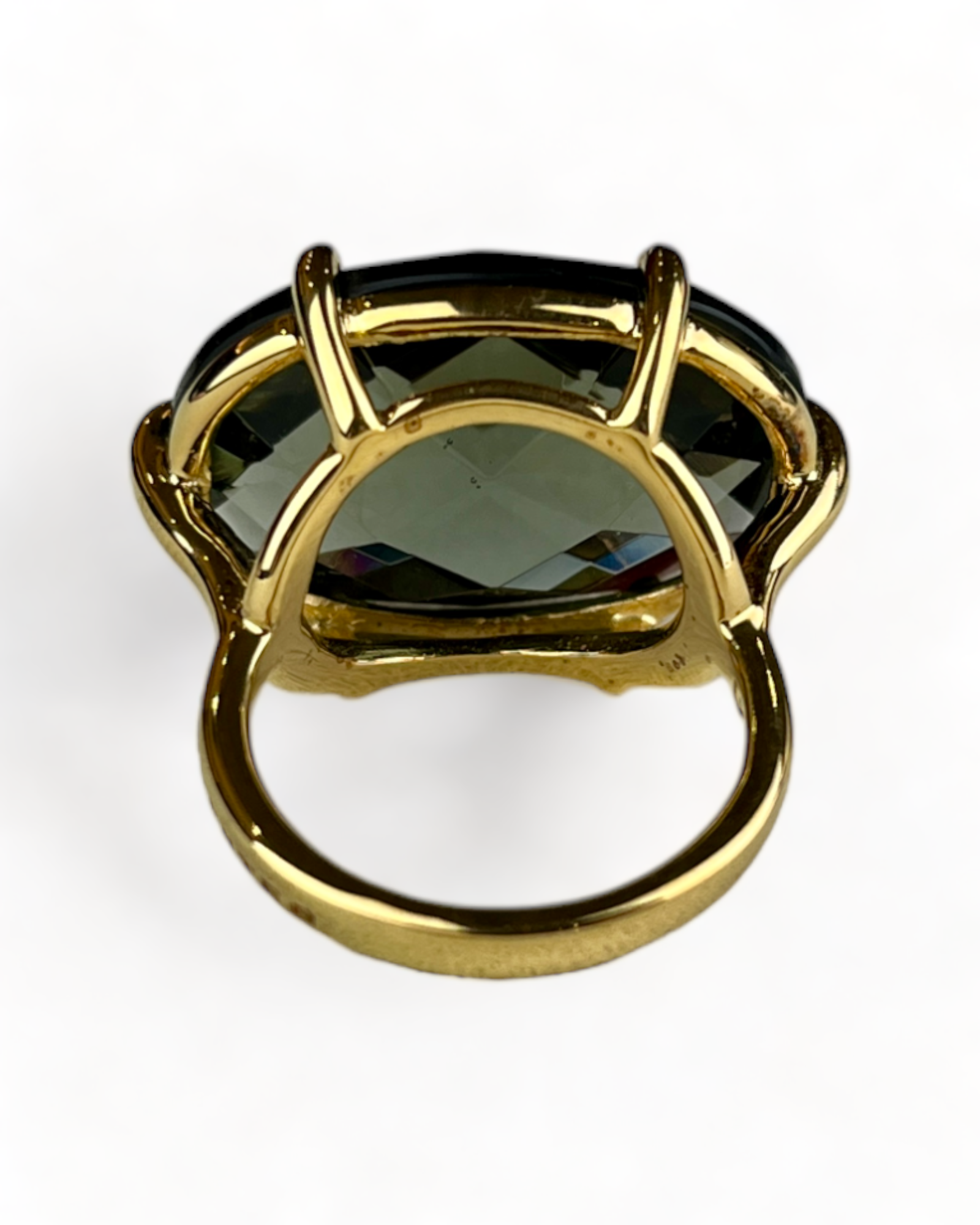 Luxenter Golden Ring with Green Stone