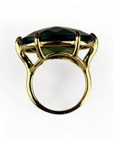 Luxenter Golden Ring with Green Stone