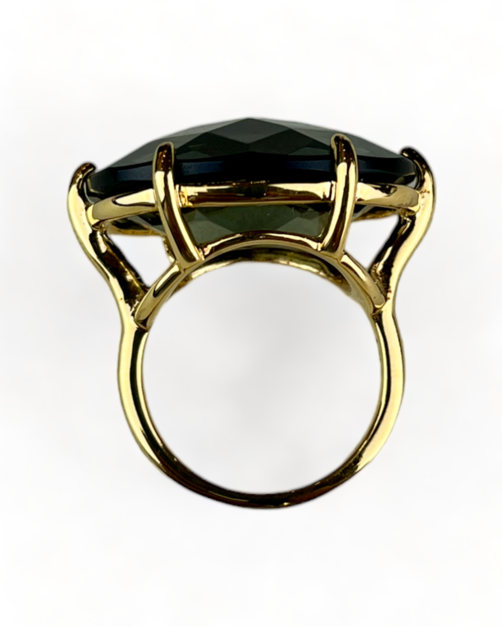 Luxenter Golden Ring with Green Stone
