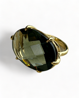 Luxenter Golden Ring with Green Stone