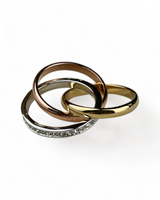 Buckley London Trinity Rings in Steel