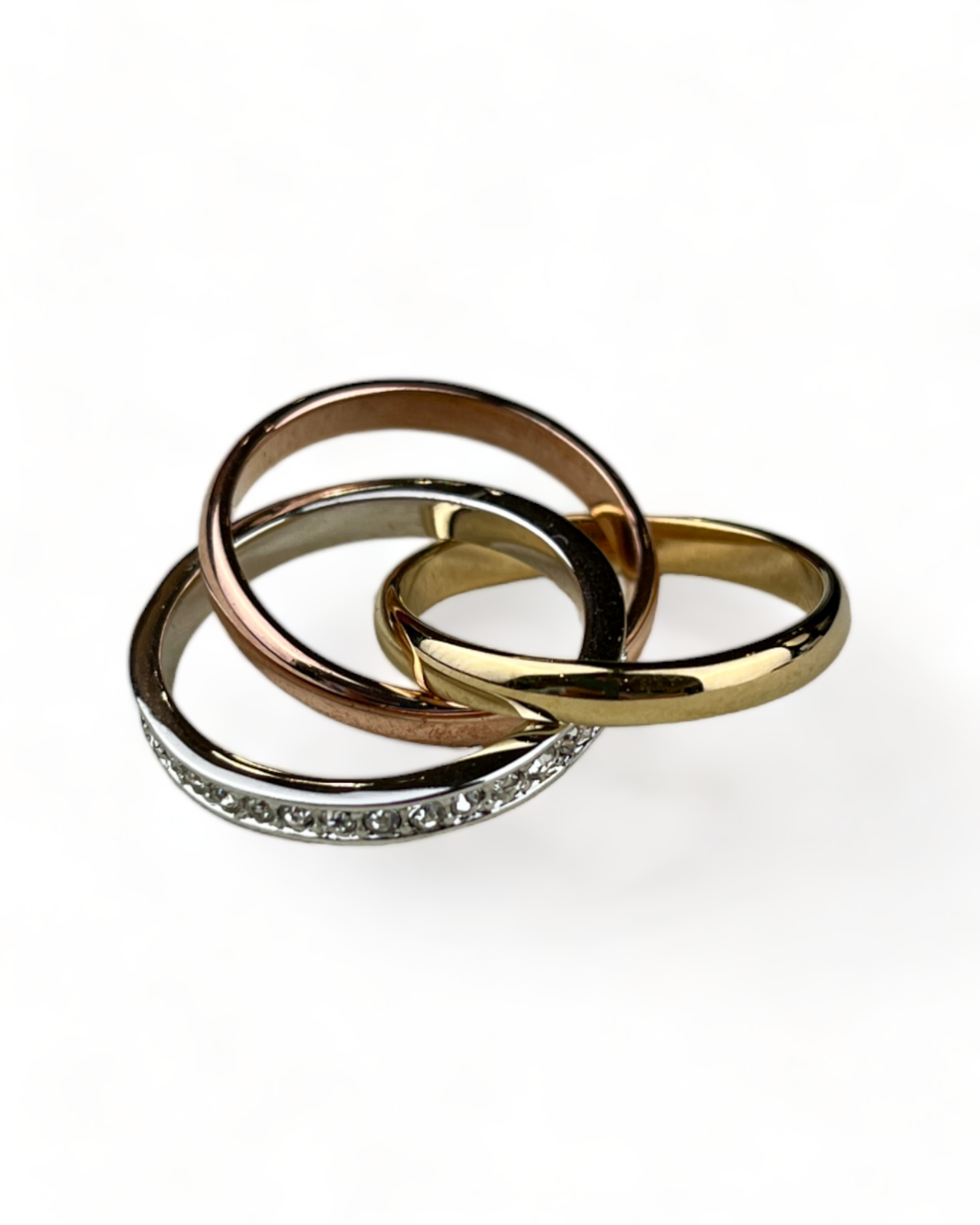 Buckley London Trinity Rings in Steel