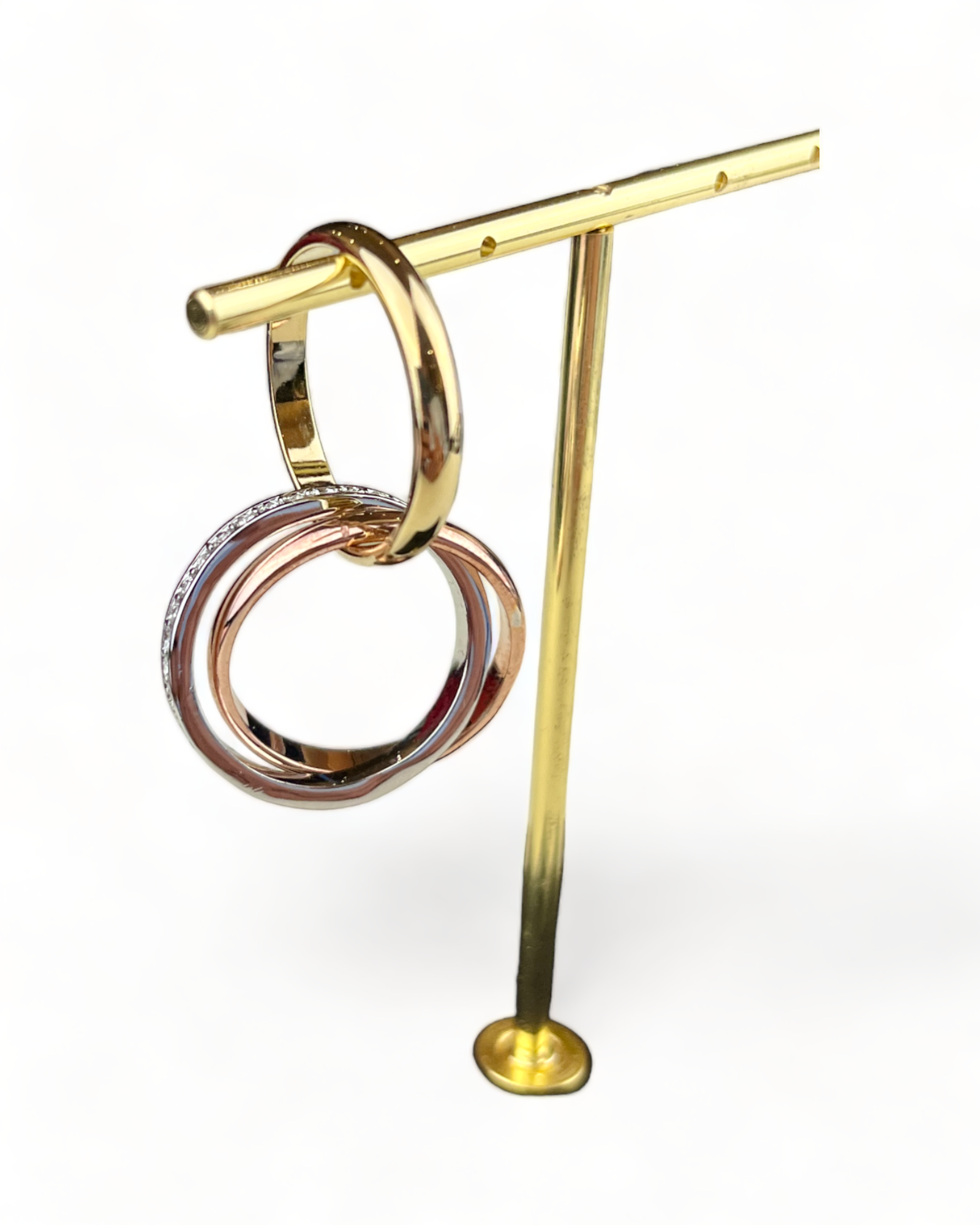 Buckley London Trinity Rings in Steel