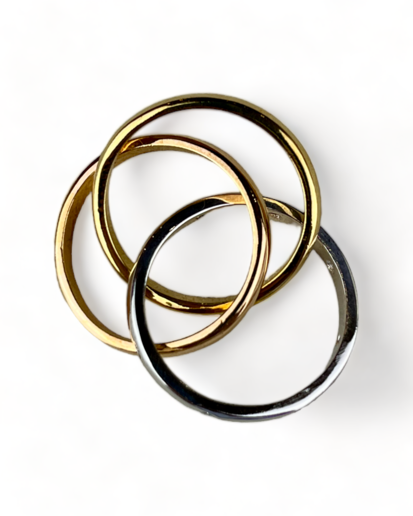 Buckley London Trinity Rings in Steel