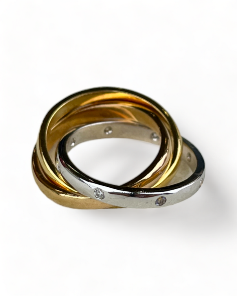 Buckley London Trinity Rings in Steel
