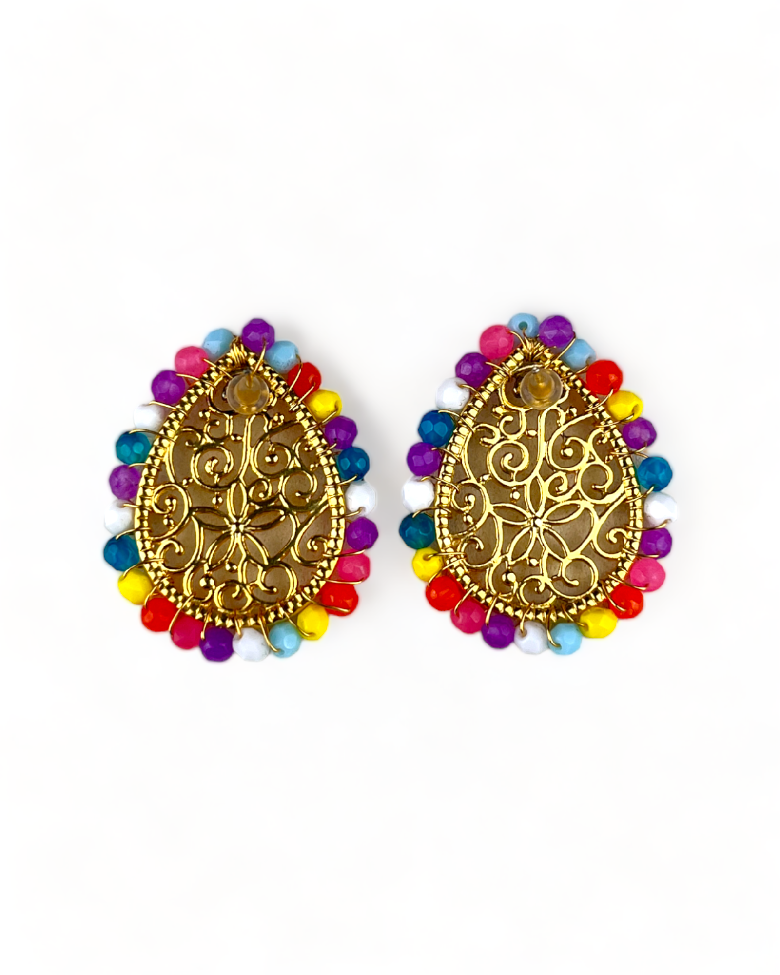 Golden Colorful Earrings