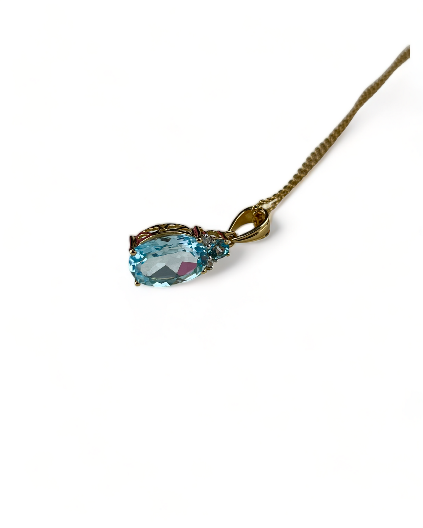 Silver Necklace with Topaz