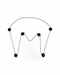 Golden Necklace with Black Faux Stones