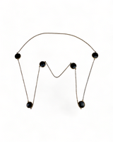 Golden Necklace with Black Faux Stones