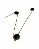 Golden Necklace with Black Faux Stones