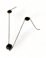 Golden Necklace with Black Faux Stones