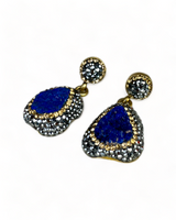 Earrings With Dark Blue Stones