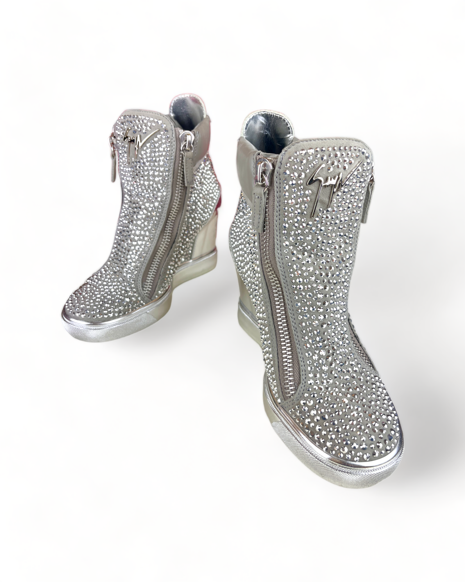 Giuseppe Zanotti Hi-Top Crystal Embellished Studded Sneakers