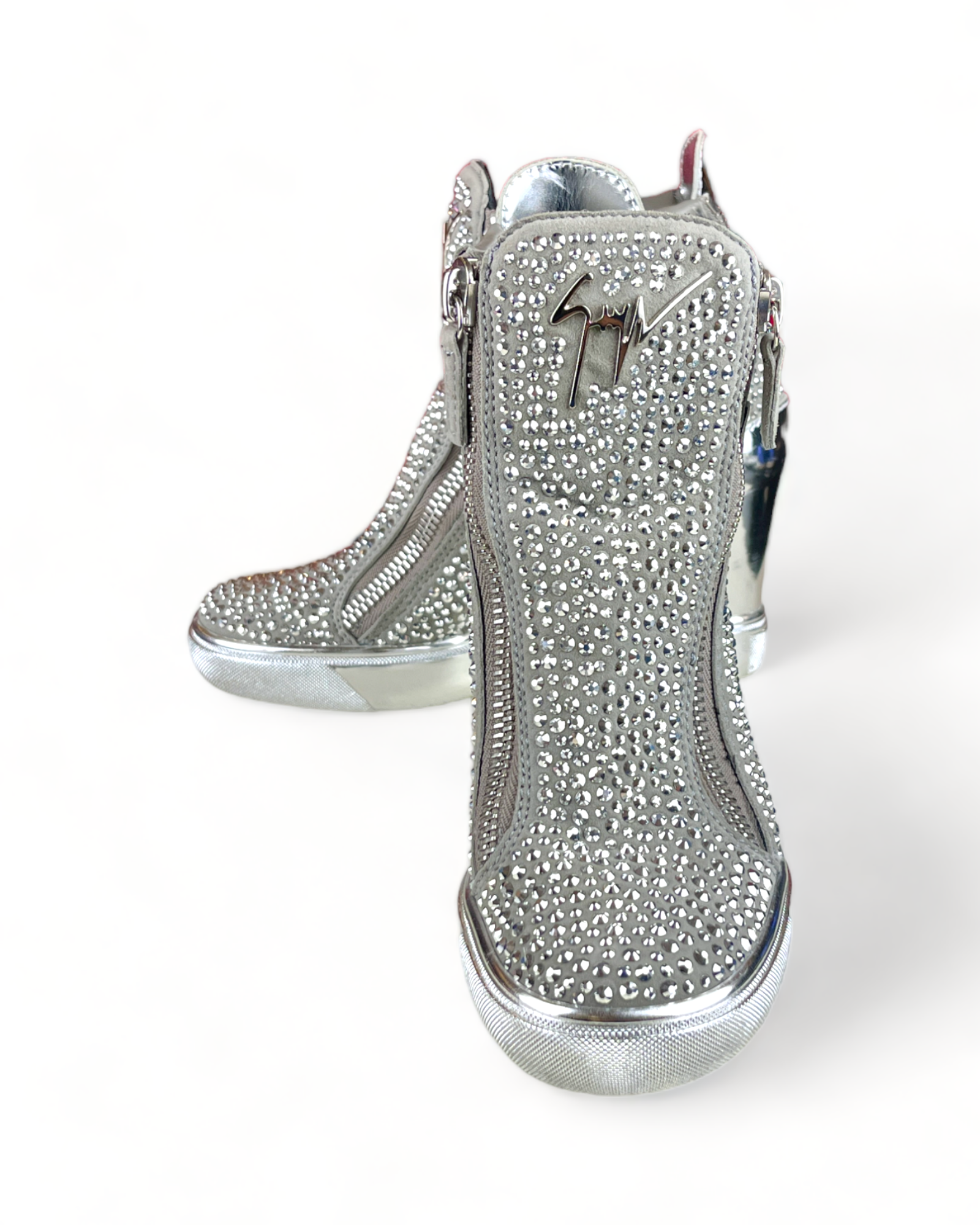 Giuseppe Zanotti Hi-Top Crystal Embellished Studded Sneakers