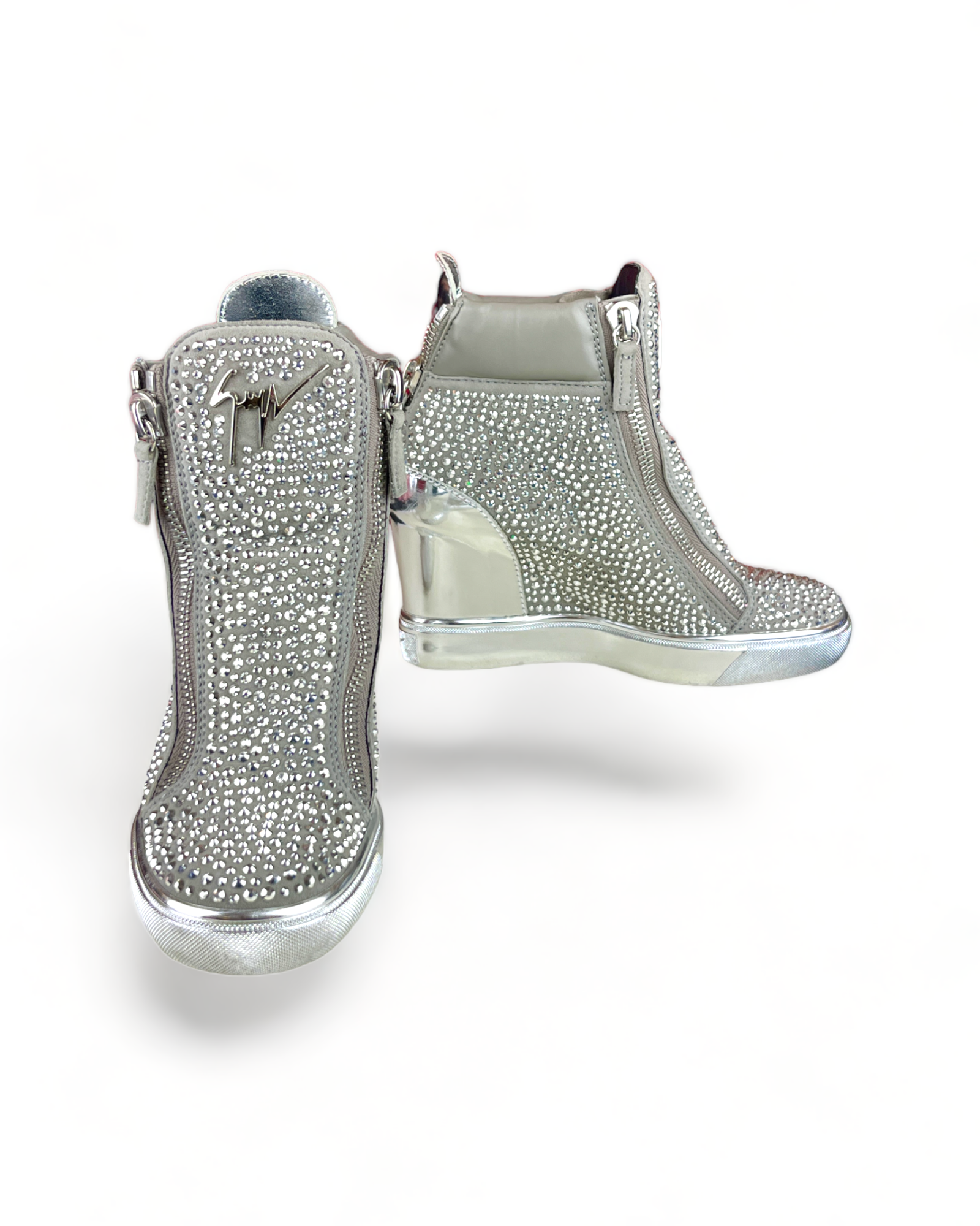 Giuseppe Zanotti Hi-Top Crystal Embellished Studded Sneakers