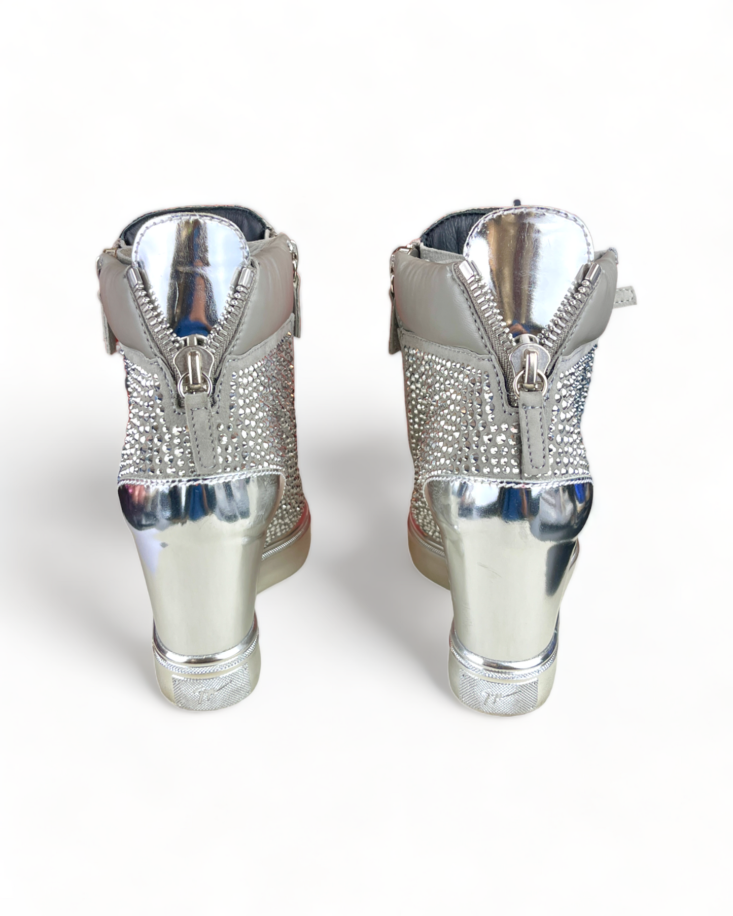 Giuseppe Zanotti Hi-Top Crystal Embellished Studded Sneakers
