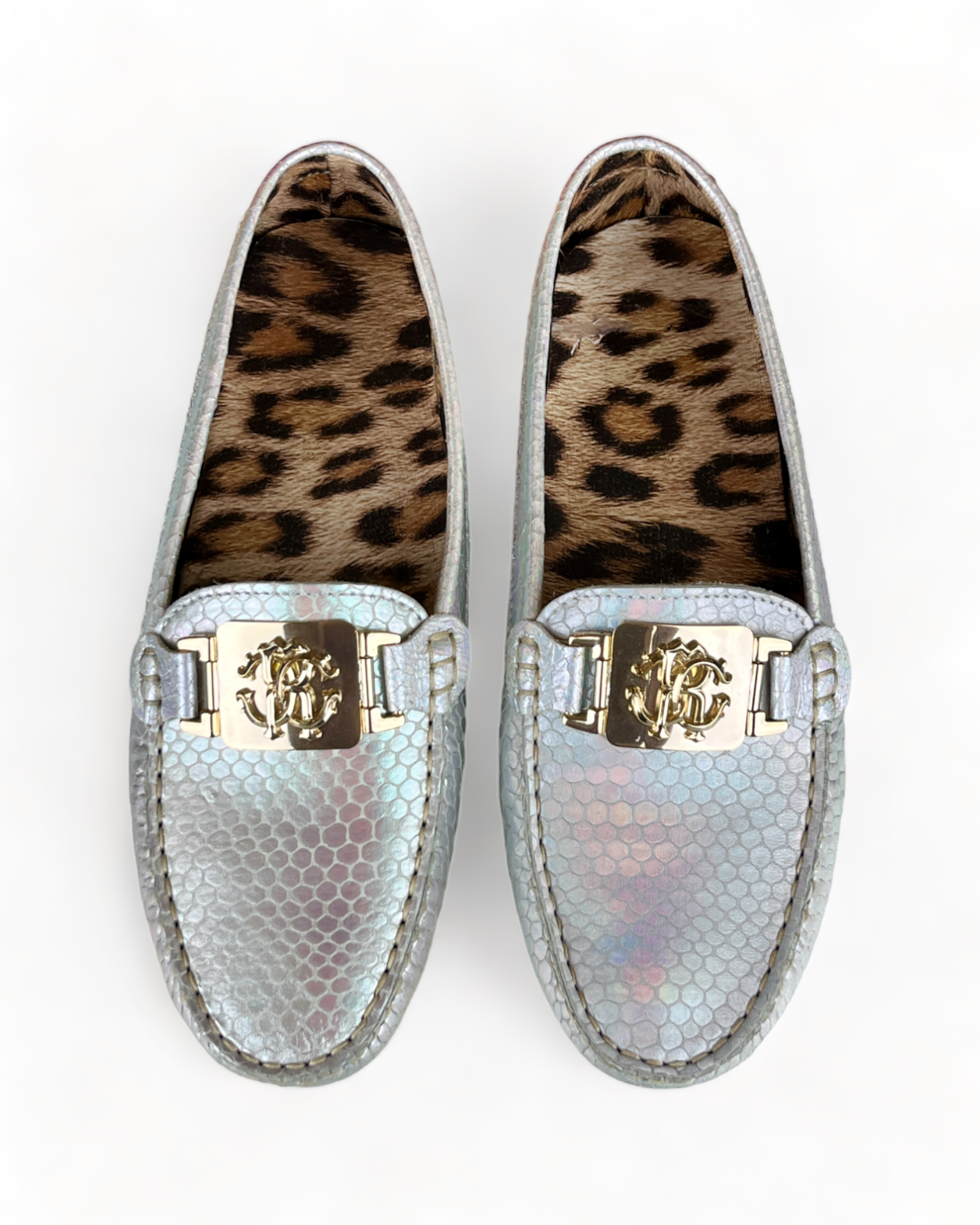 Roberto Cavalli Silver Loafers