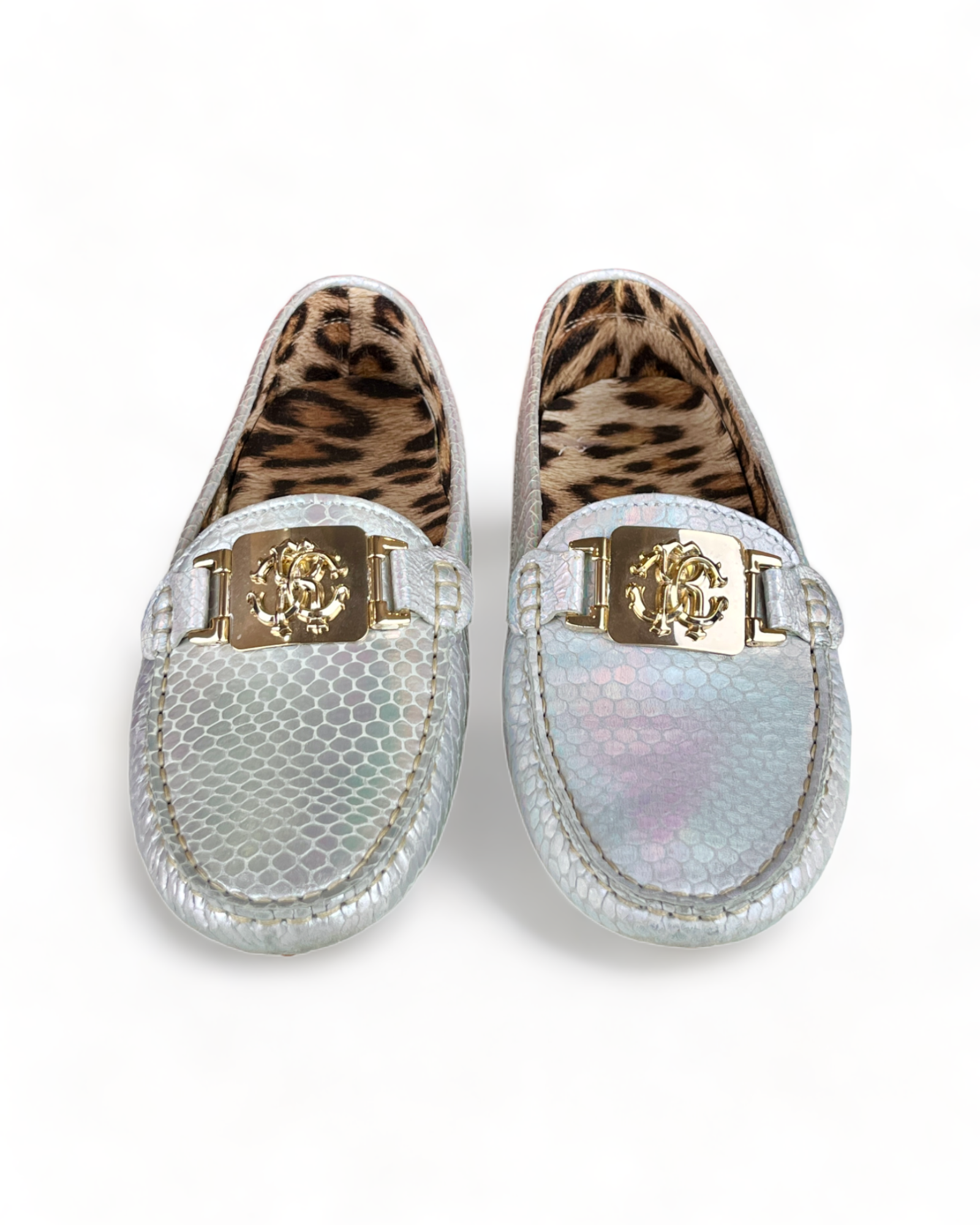 Roberto Cavalli Silver Loafers