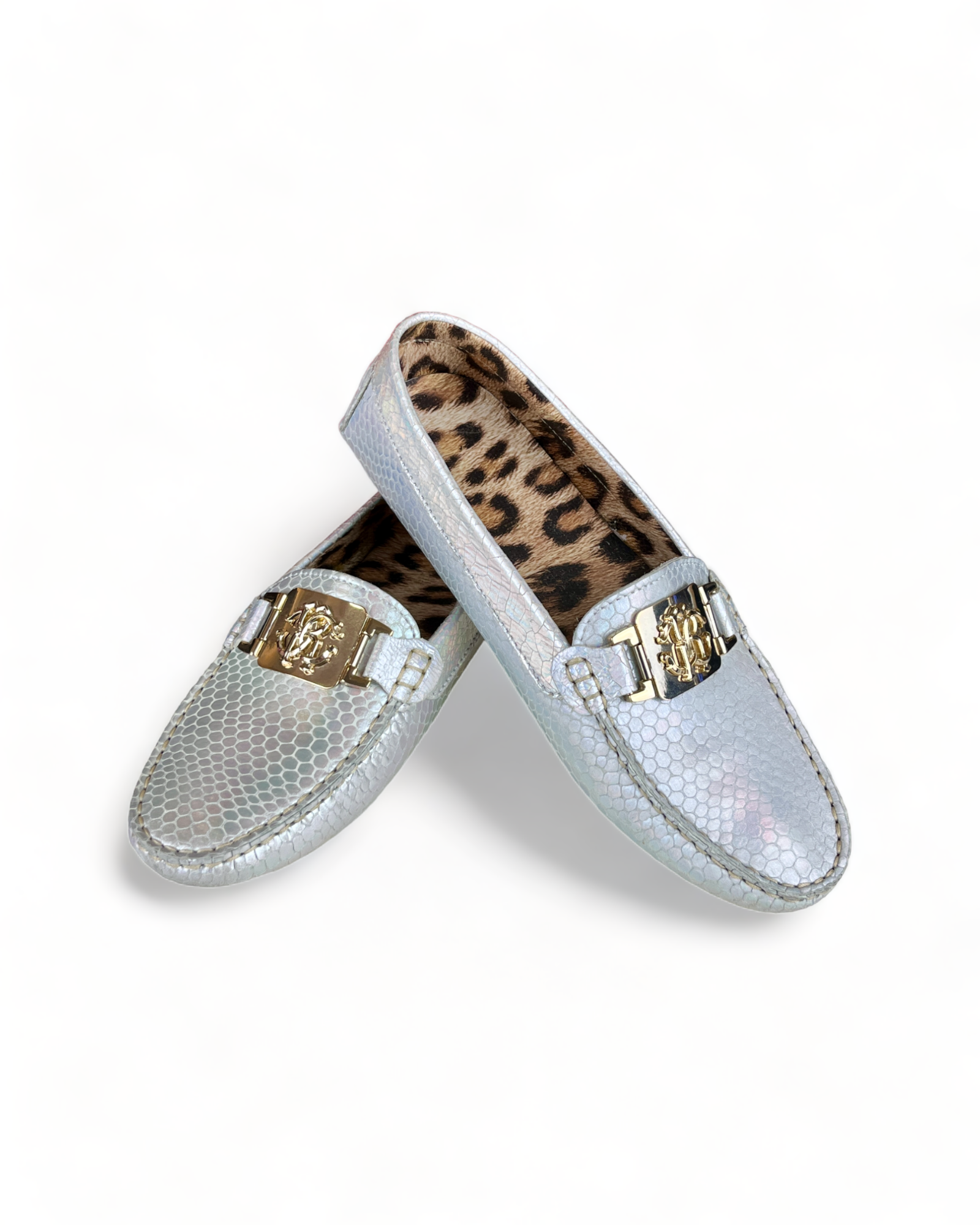 Roberto Cavalli Silver Loafers
