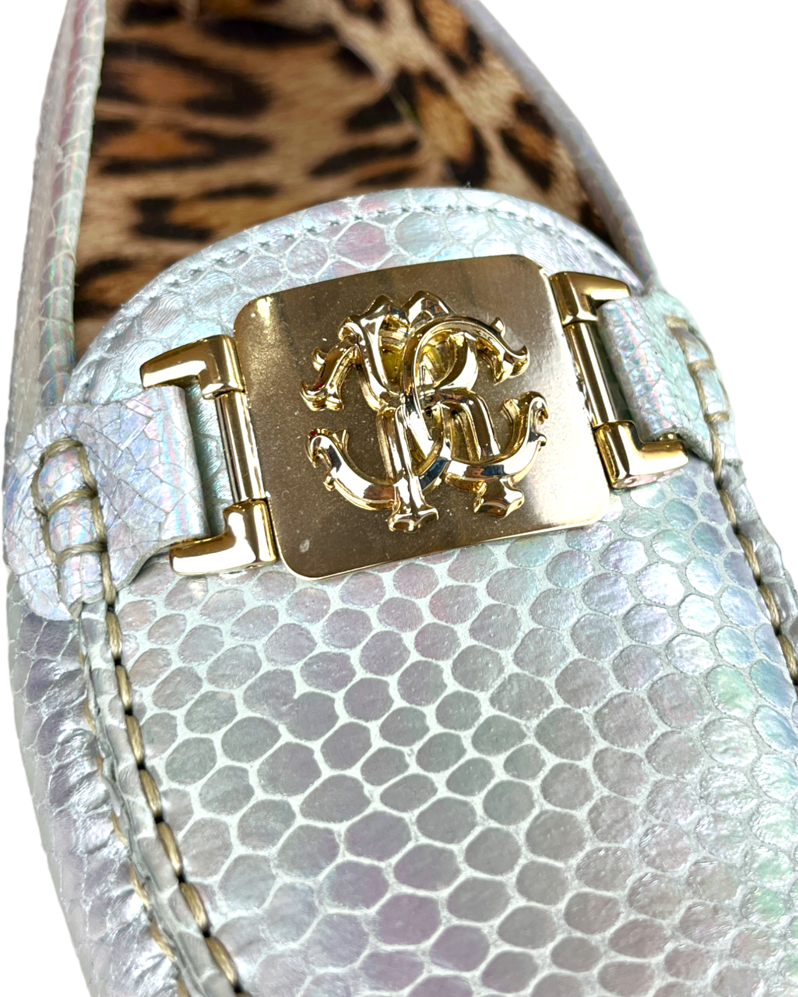 Roberto Cavalli Silver Loafers