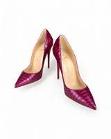 Christian Loboutin Burgundy Python Leather So Kate Pointed Toe Pumps