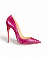 Christian Loboutin Burgundy Python Leather So Kate Pointed Toe Pumps