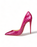 Christian Loboutin Burgundy Python Leather So Kate Pointed Toe Pumps