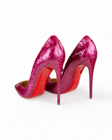 Christian Loboutin Burgundy Python Leather So Kate Pointed Toe Pumps