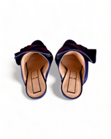 N°21 Navy Satin Bow Mules