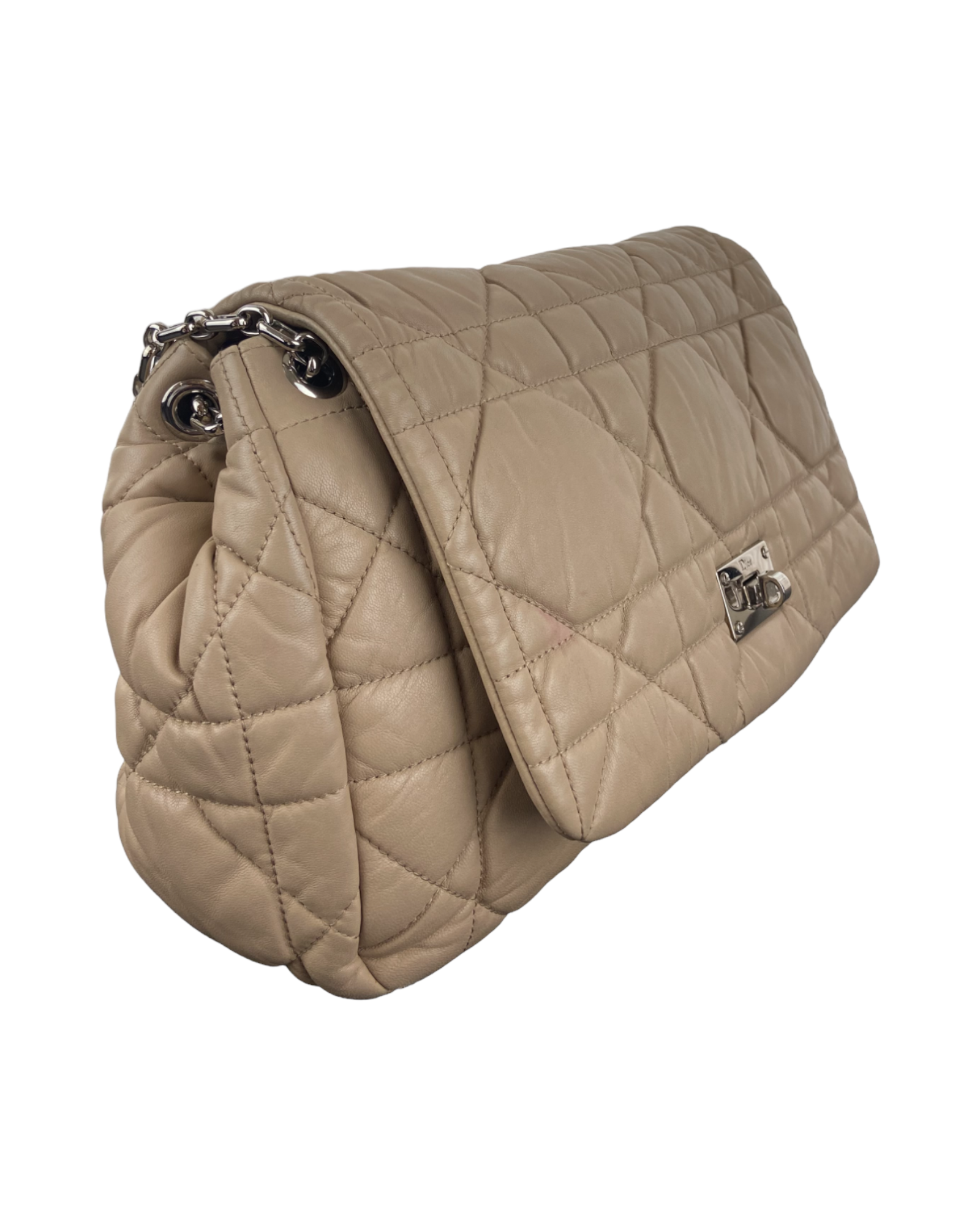 Christian Dior Milly La Foret Handbag Cannage Quilt Lambskin Large