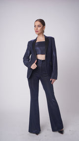 Rochelle Navy Shiny Suit