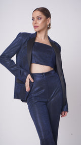 Rochelle Navy Shiny Suit