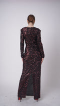 Rochelle Red Long Curvy Dress – Sequined Gown