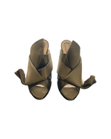 Nº21 Green Satin Bow Mules