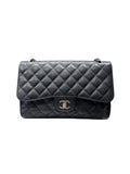 Chanel Jumbo Caviar Double Flap Black Leather Bag