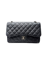 Chanel Jumbo Caviar Double Flap Black Leather Bag