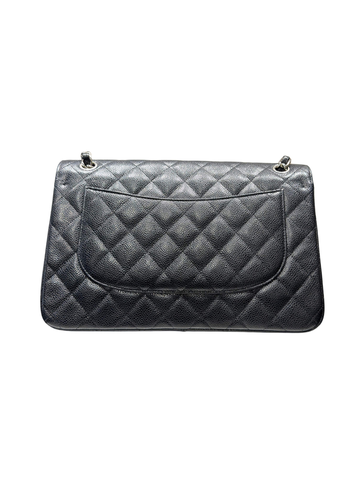 Chanel Jumbo Caviar Double Flap Black Leather Bag