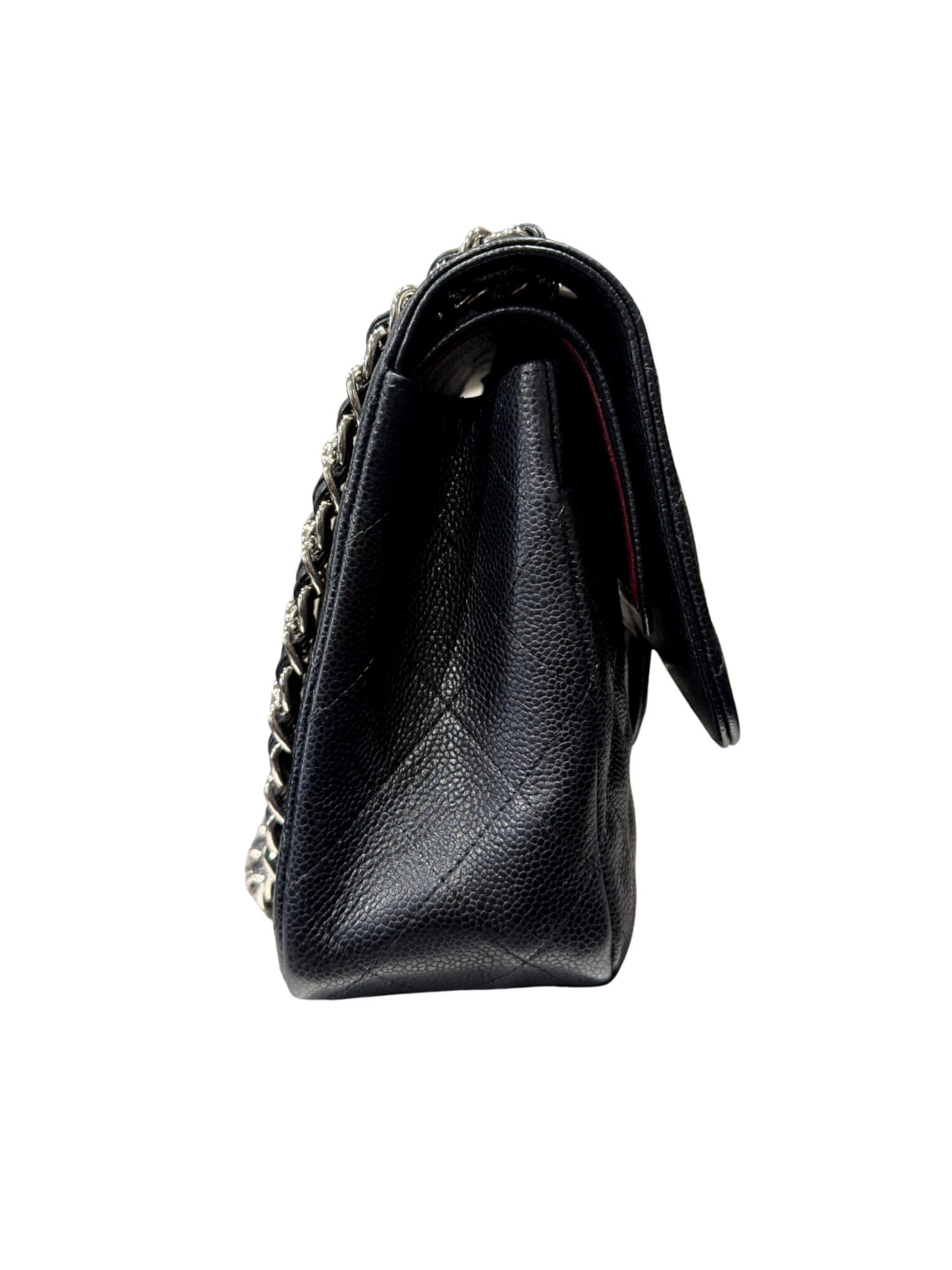 Chanel Jumbo Caviar Double Flap Black Leather Bag