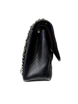 Chanel Jumbo Caviar Double Flap Black Leather Bag