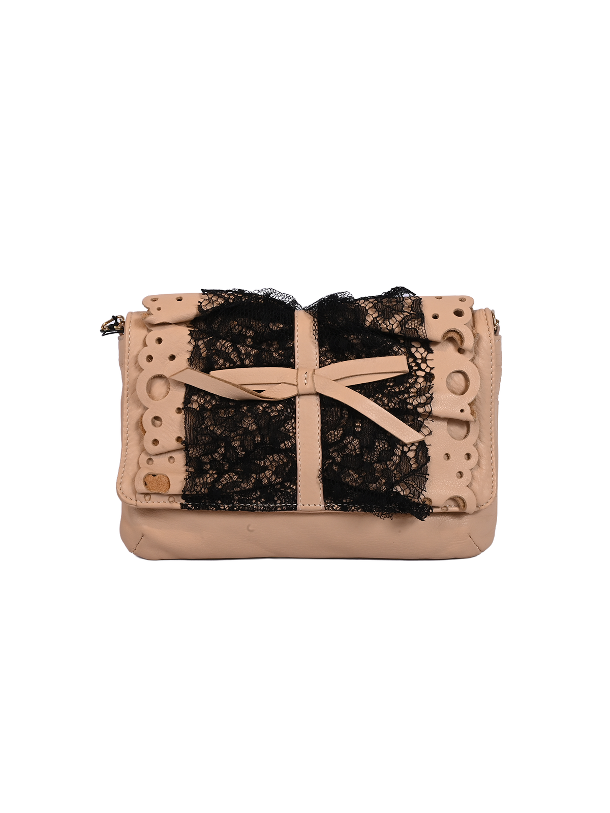 Red Valentino Lace-Trimmed Shoulder Bag