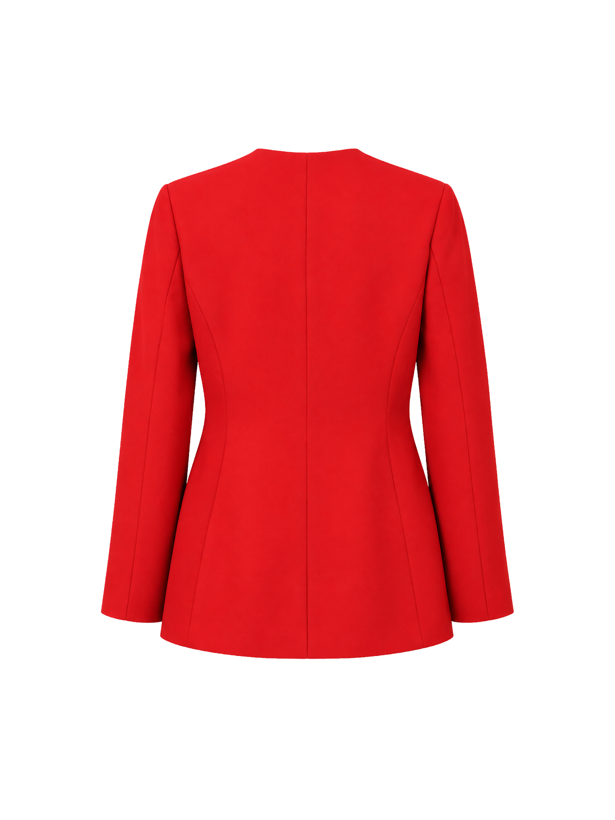 Carolina Herrera Red Collarless Blazer
