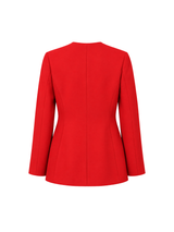 Carolina Herrera Red Collarless Blazer