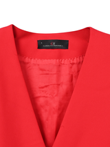 Carolina Herrera Red Collarless Blazer