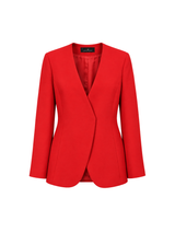 Carolina Herrera Red Collarless Blazer